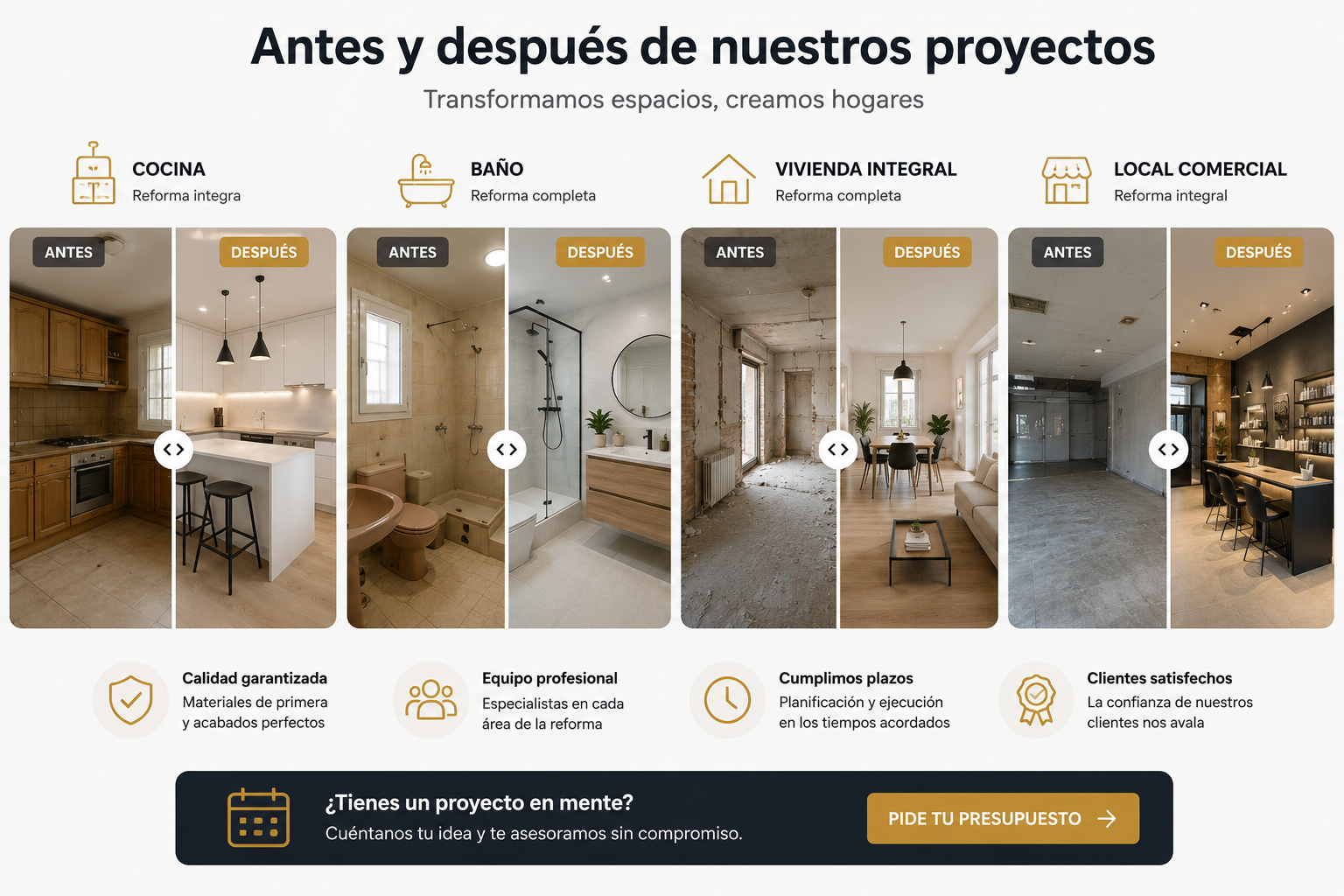 antes y despues de reformas integrales de vivienda