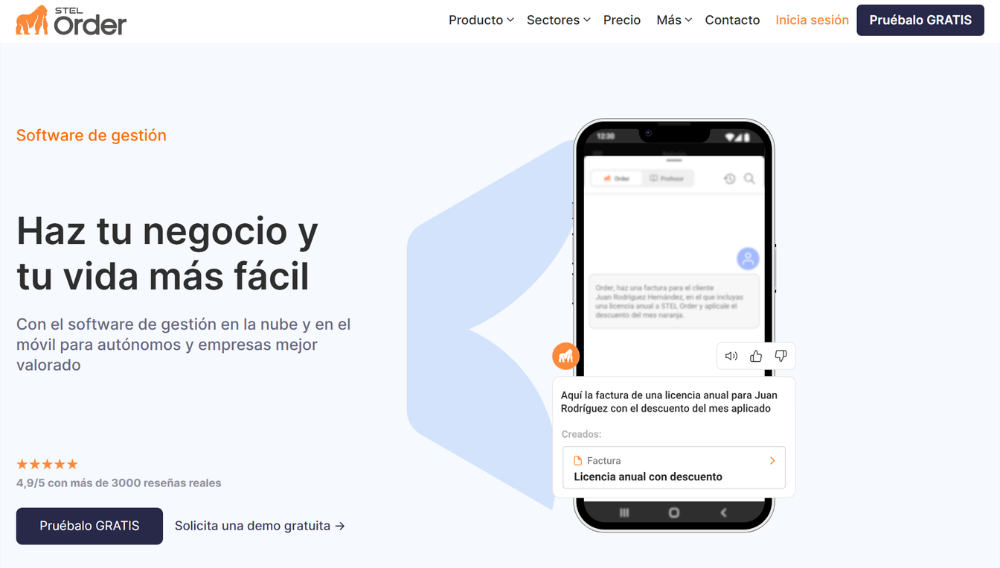 P&aacute;gina web de STEL Order