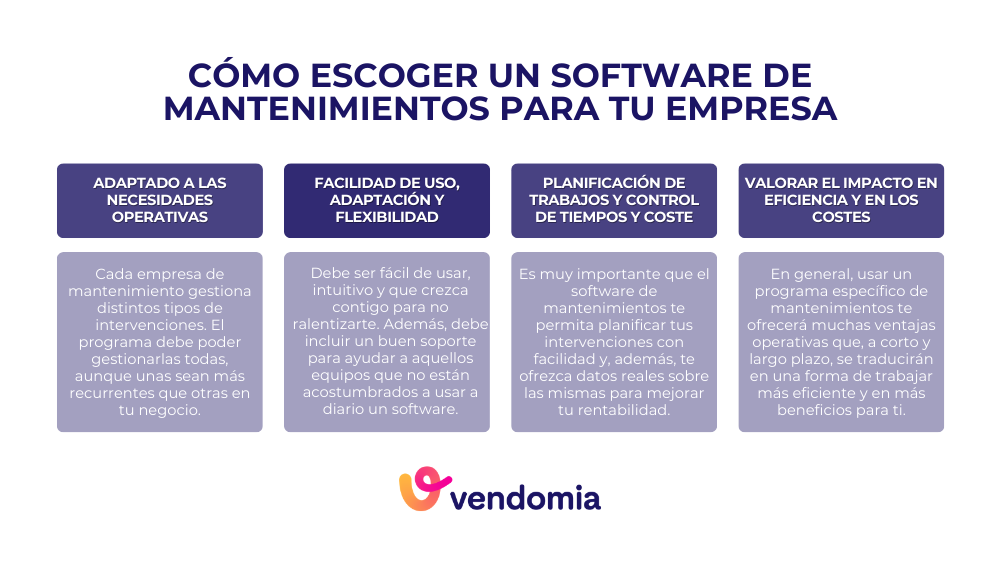 Factores clave para elegir un software de mantenimientos