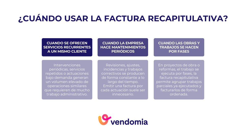 Cuándo emitir una factura recapitulativa en empresas de servicios y mantenimiento