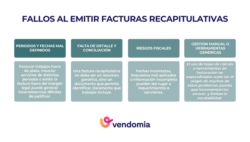 Errores más frecuentes al emitir una factura recapitulativa