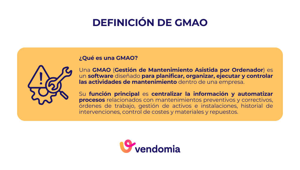 Definici&oacute;n de GMAO en mantenimiento y gesti&oacute;n de mantenimientos