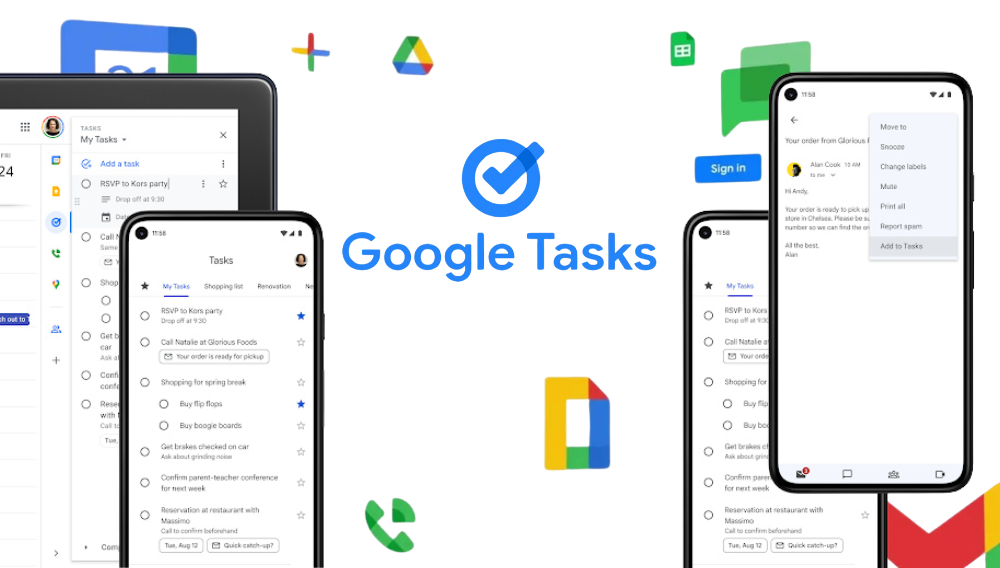capturas de pantalla de la app de listas y aplicacion de tareas Google Tasks