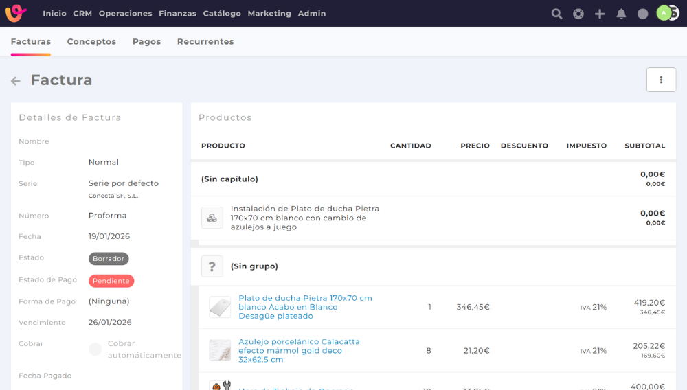 Factura duplicada en Vendomia lista para corregir errores antes de emitirla