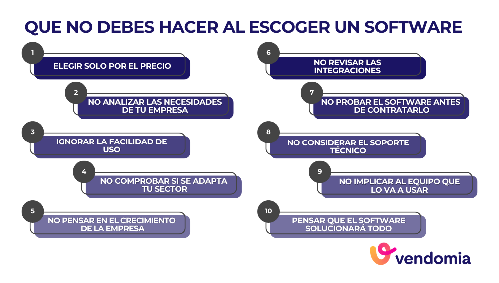 Errores comunes al escoger un software de gestión para tu empresa