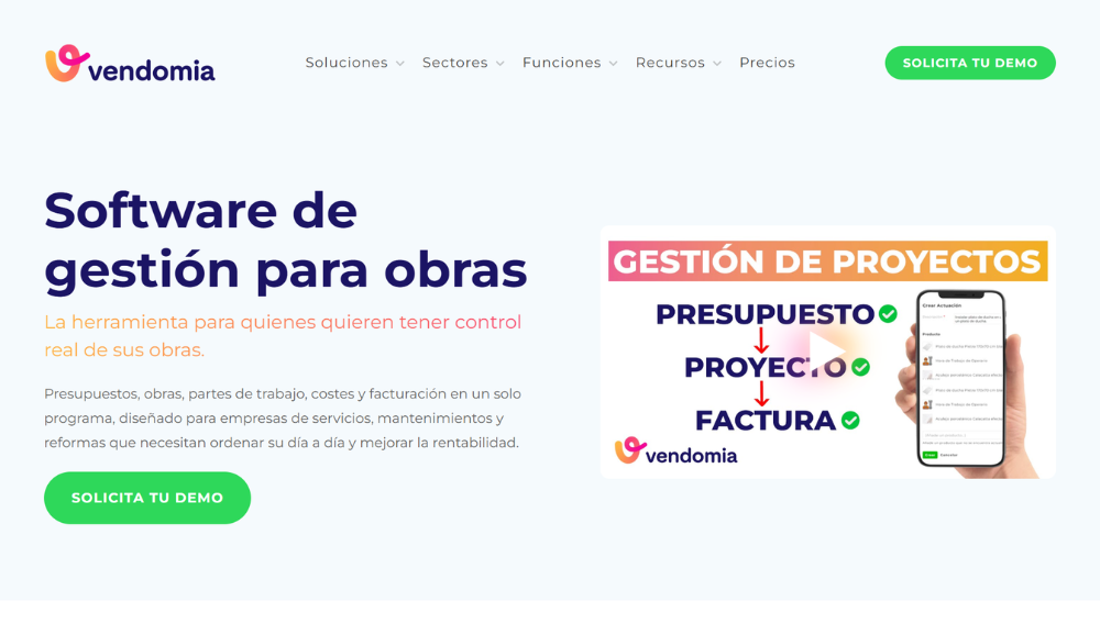 Software de gesti&oacute;n para empresas de reformas y software de gesti&oacute;n mantenimiento Vendomia
