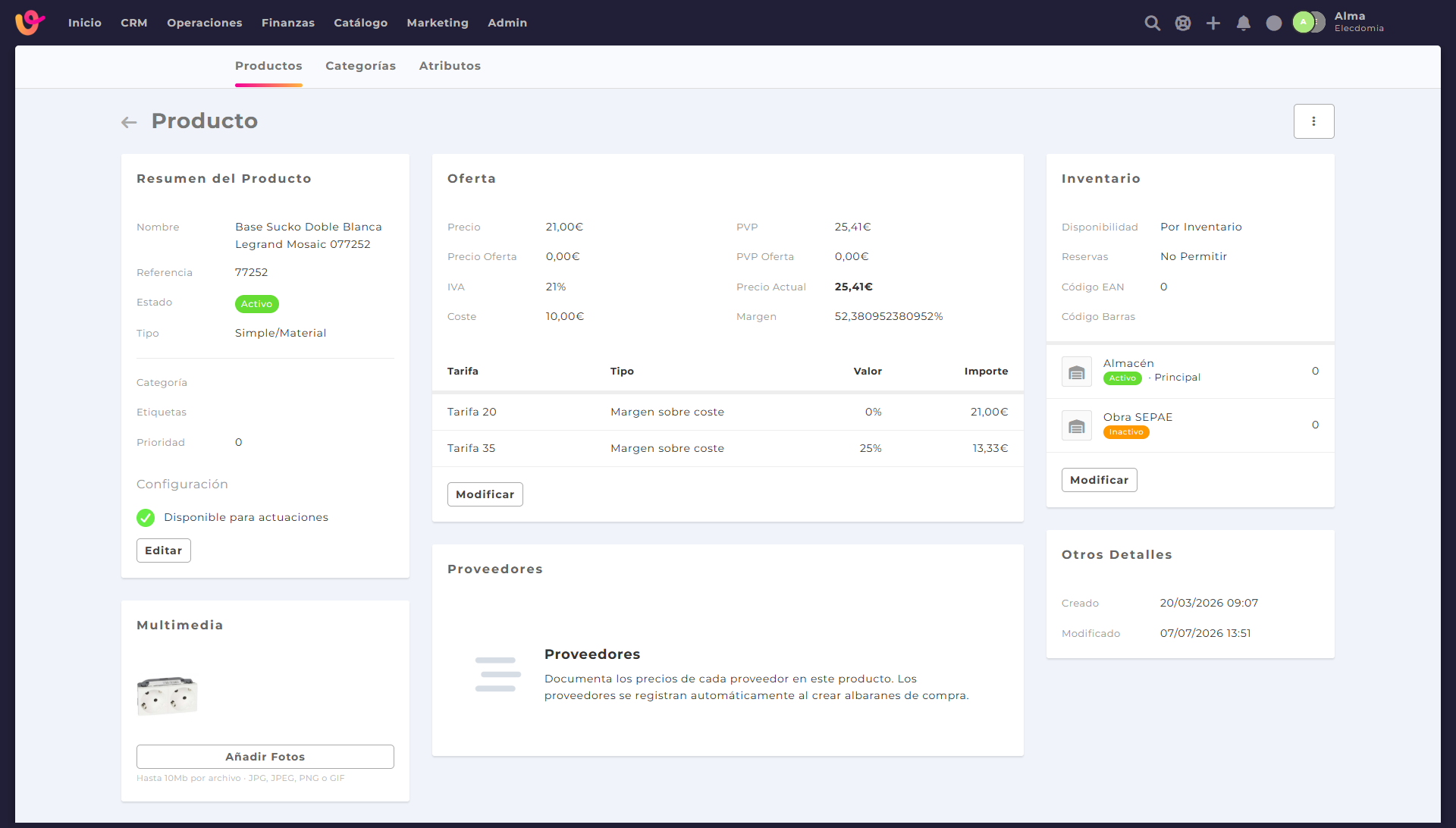Software para controlar el stock y los materiales de fontaner&iacute;a