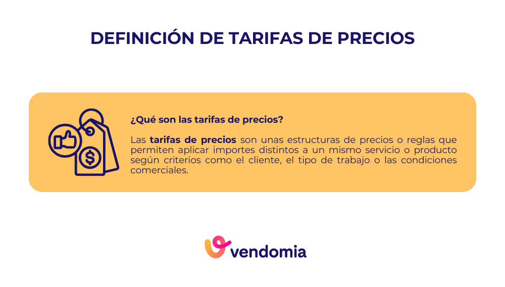 Definici&oacute;n de tarifas de precios en empresas de servicios