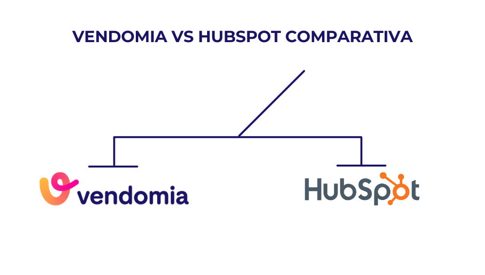 Logos de Vendomia vs HubSpot comparativa en una balanza representando un ERP y CRM para pymes y oficios en España